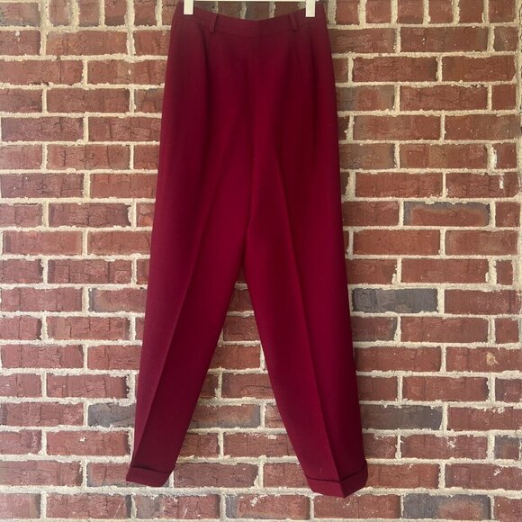 Jones New York Maroon Black Plaid Pant Suit Wool Jacket 4 Pants 6 Academia Women - Picture 7 of 12